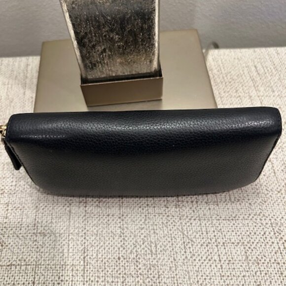 Jimmy Choo Leather Zip Around Wallet with Gold Logo Plaque - Picture 7 of 12